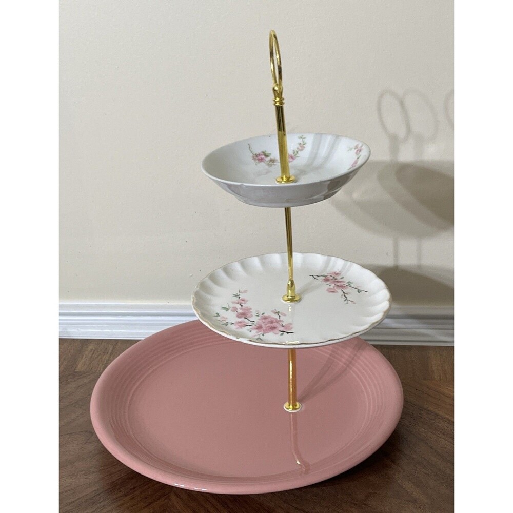 Custom Limoges Color Collection 3-Tiered Serving Tray Cake Stand Tea Party